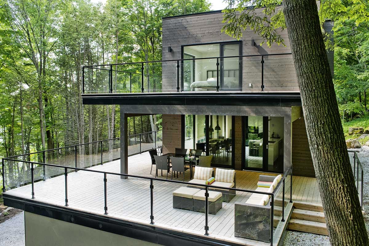 Kesejukan Model Rumah Mewah Di Danau teladan Champlain, Quebec Rumah