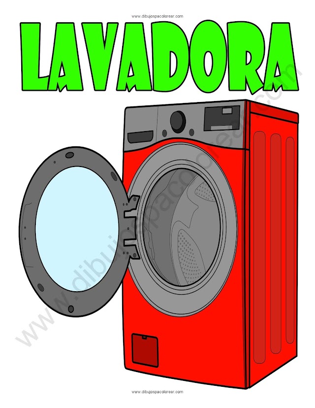 Lavadora dibujo a color y para colorear