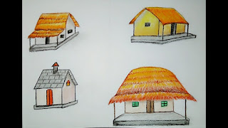 How to draw house with coloring|| Step by step  for beginner Drawing || Oil Pastel.How to draw