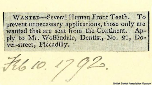 anuncio solicitando dientes humanos 