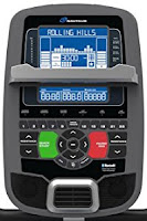 Nautilus U618's SightLine console, with Dual Track STN blue backlit LCD screens, Bluetooth, USB charging port, speakers, MP3 input, cooling fan