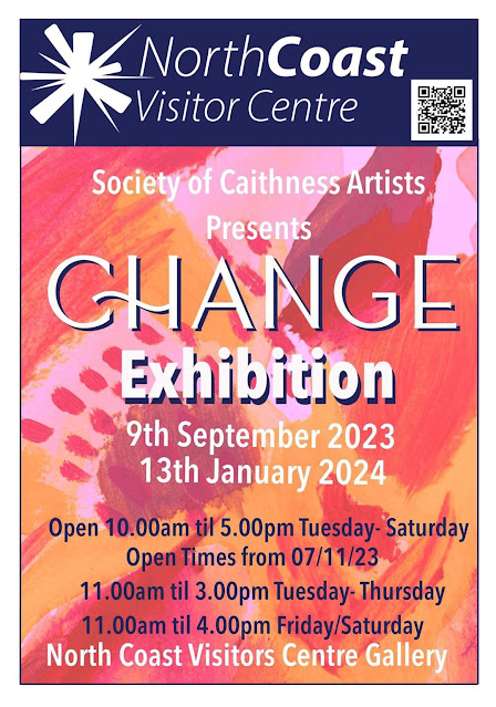 Poster advertising an exhibition called 'Change' in Thurso