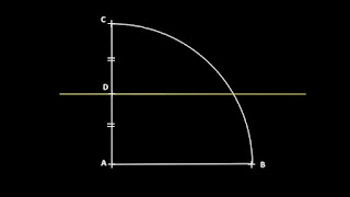 Triangle rectangle dans quart de cercle Construction