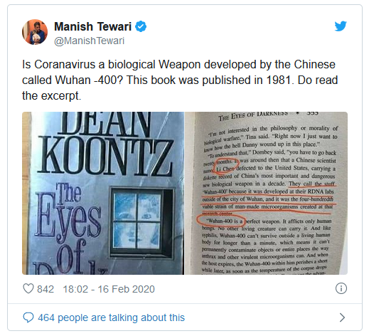 Adakah benar Novel Koontz’s 1981 meramalkan covid-19 sebagai Wuhan-400?
