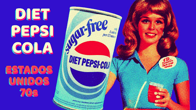 Diet Pepsi Cola - Estados Unidos - 70s - Refresco - 35 cl. - SS Straight Steel / AR Acero Recto