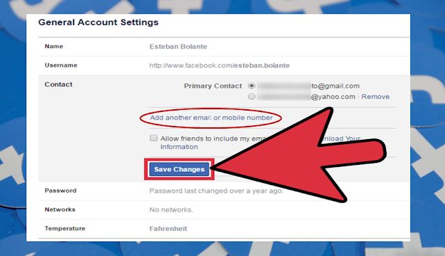 Changing the Login Email Address on Facebook Account