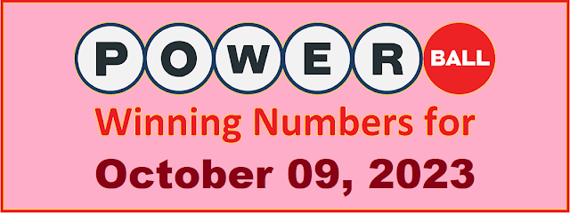 PowerBall Winning Numbers for Monday, October 09, 2023
