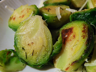 Closeup of Brussels Sprouts with Dill