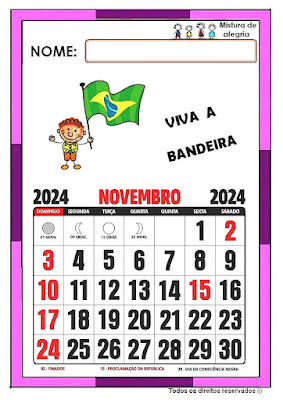 Calendário de 2024 ilustrado