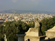 Barcelona from the National Palace of Catalonia in Montjuïc (barcelona montjuic sagrada familia from the national palace)