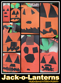 photo of: Children's Jack-o-Lantern Faces in Elementary via RainbowsWithinReach