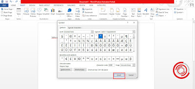 4. Cari dan pilih simbolnya lalu tekan Insert