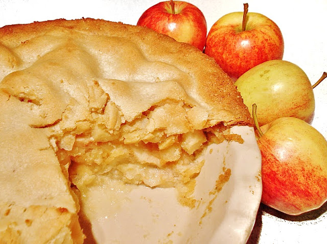 Apple Pie with a slice taken out