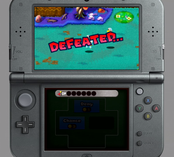 Mario & Luigi Superstar Saga + Bowser's Minions Minion Quest game over defeated