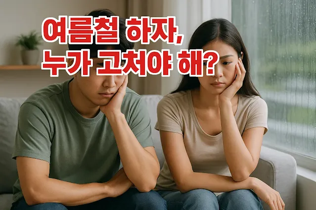 여름철 하자, 누가 고쳐야 해? 20대 한국 남성과 여성, 집안 하자 고민 장마철 누수 문제 하자보수 책임