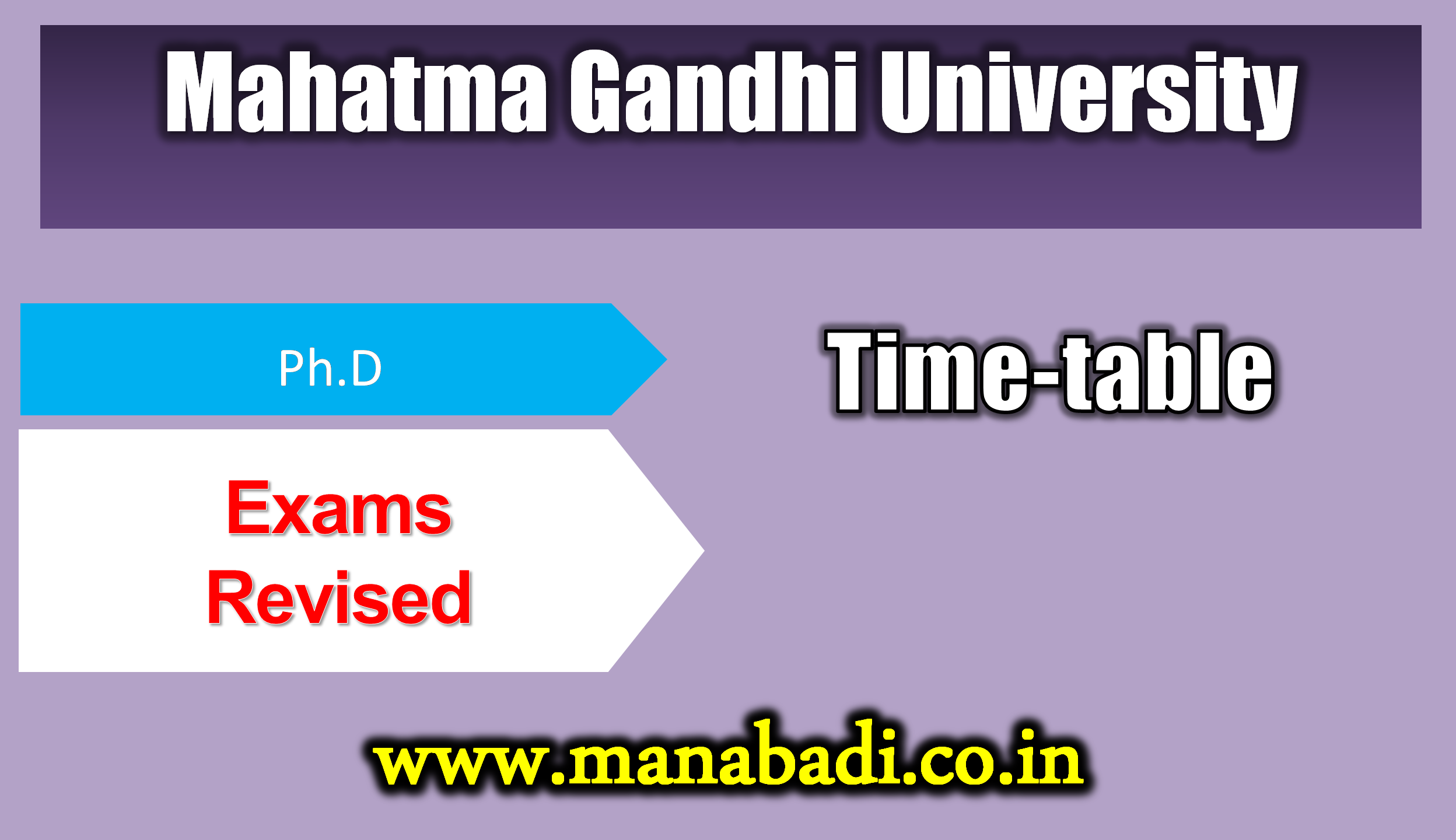 Mahatma Gandhi University Pre.Ph.D December 2023 Revised Timetable