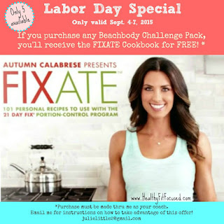 Free FIXATE Cookbook  - Labor Day Special!, www.HealthyFitFocused.com, Julie Little Fitness