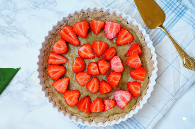 tarte rhubarbe fraise IG bas sans lactose photo culinaire