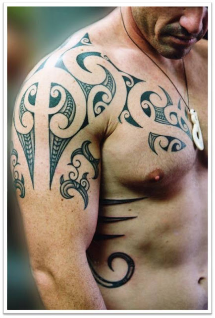 Awesome Shoulder and Chest Tattoo Design for Men 201112