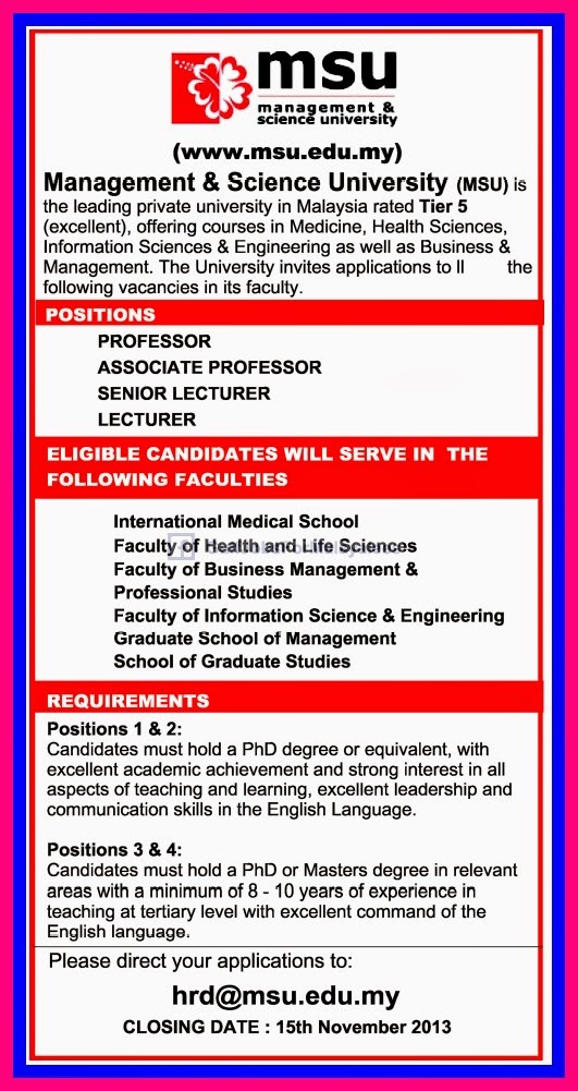 Vacancies For Malaysia