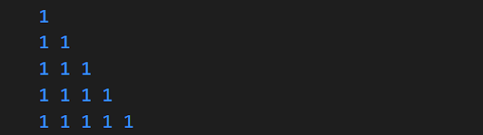 Half Pyramid of number in Dart