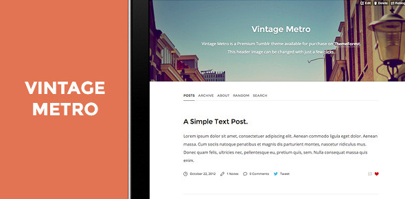 Vintage Metro — A Blog Template for Tumblr. - Blog Tumblr