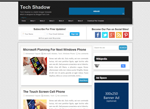Latest Full SEO Tech Shadow Template For Blogger BlogSpot Download Free