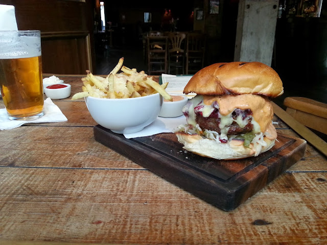 The £15 triple steak burger with parmesan fries