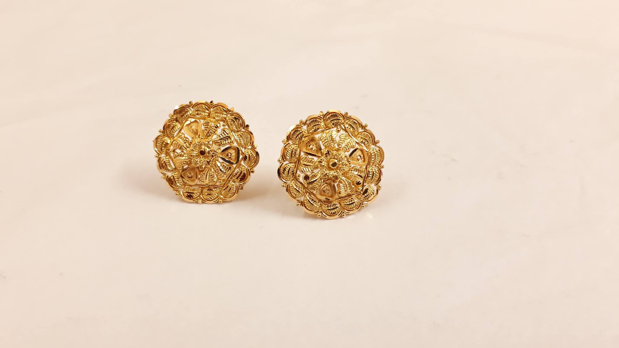 Latest Gold Earring Stud Tops Designs with Weight | Simple Tops Ear Studs Jhumka for Women daily use