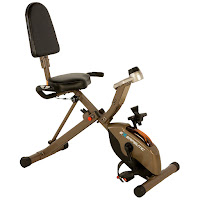 Exerpeutic Gold 525XLR Folding Recumbent Exercise Bike, with heavy duty steel frame with extended user weight capacity of up to 400 lbs