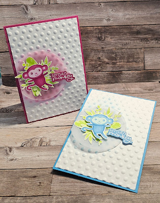 Little monkey stampin up baby card