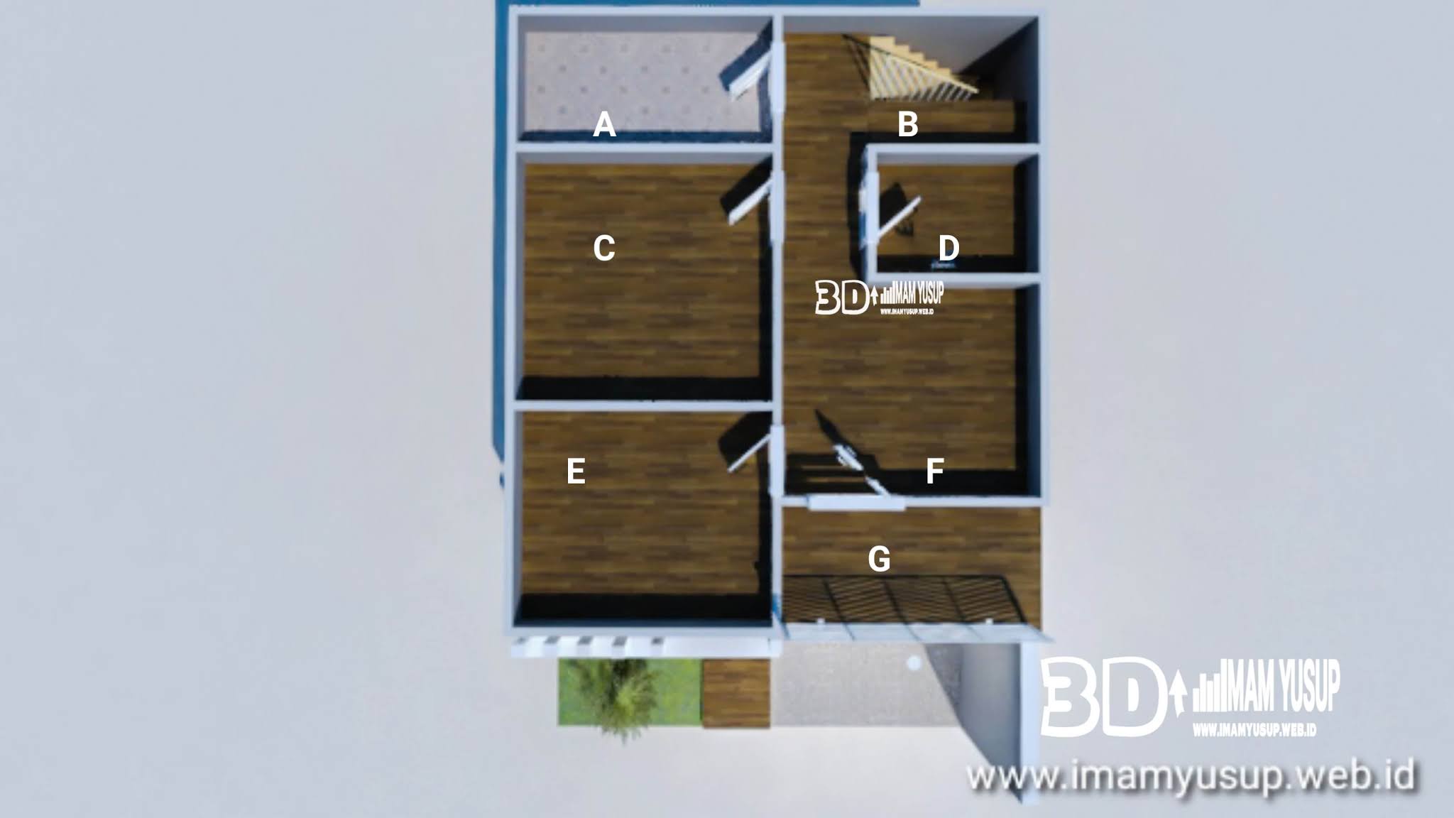 denah model rumah minimalis ukuran 6x9 2 lantai