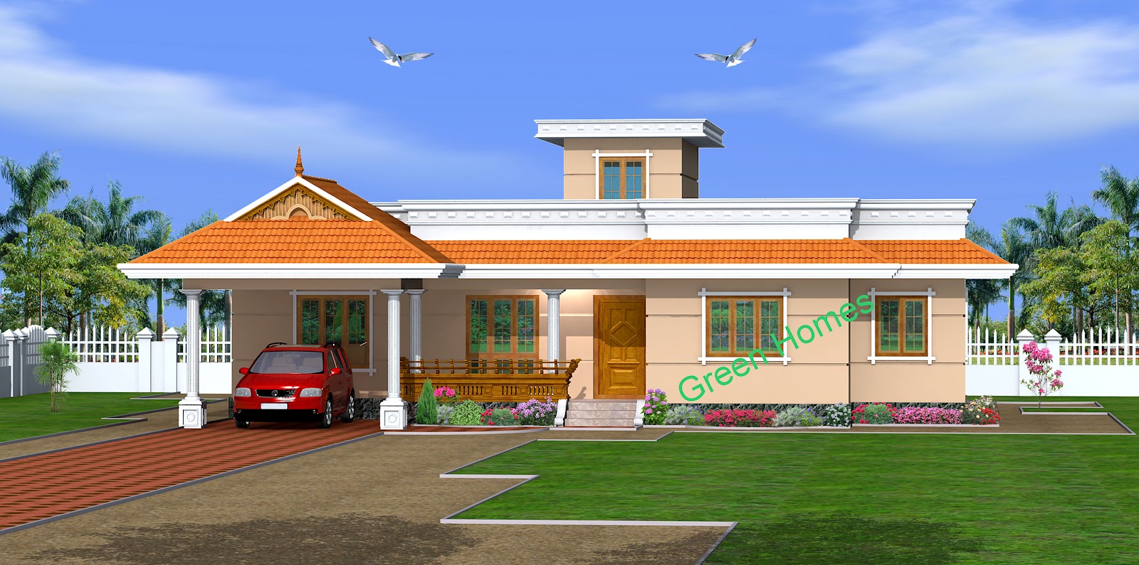Green Homes Construction Single storey Kerala home design 