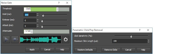 Screenshot demonstrating how to remove background noise from an audio file or recording