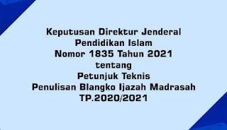 Juknis Penulisan Blangko Ijazah Madrasah Tahun 2020/2021