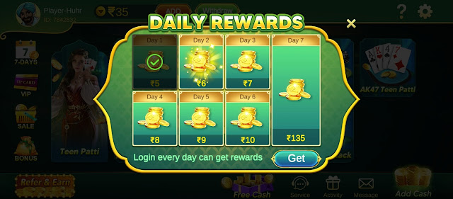 teen patti galaxy apk daily reward