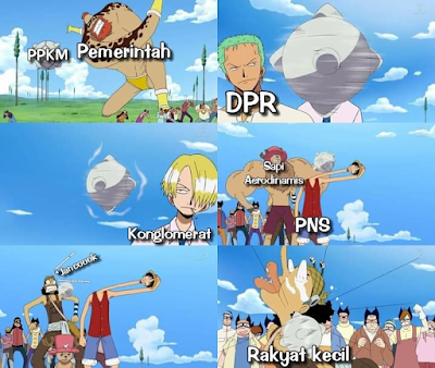 meme one piece ppkm