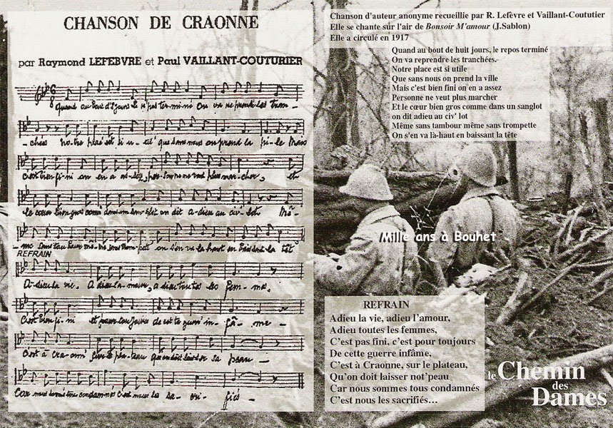 Paroles La Chanson De Craonne Marc Ogéret