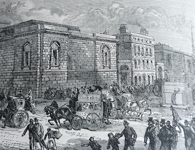 The front of Newgate Prison from Old and New London by E Walford (1878)