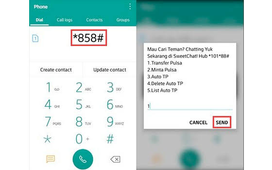 cara mudah transfer pulsa Telkomsel via layanan dial up