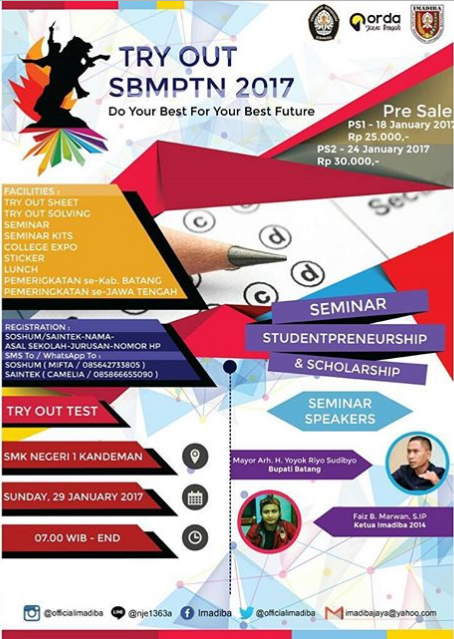 Event Batang | 29 Januari 2017 | Try Out Akbar SBMPTN 2017 Se-Jawa Tengah