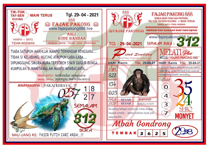 SYAIR PREDIKSI FAJAR PAKONG 888 29 APRIL 2021