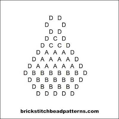 Click for a larger image of the Mini Candy Corn Halloween bead pattern word chart.