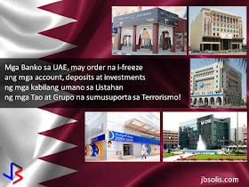 Banks and other financial institutions in the United Arab Emirates have been instructed to search for and freeze any accounts, deposits or investments held by individuals or entities designated as terrorists or terrorist organizations, state-run Emirates News Agency reported, citing a circular issued by the central bank.  The Central Bank also issued a circular advising banks in the UAE to apply enhanced customer due diligence for any accounts they hold belonging to six Qatari banks, namely Qatar Islamic Bank, Qatar International Islamic Bank, Barwa Bank, Masraf al Rayan, Qatar National Bank and Doha Bank.  The two announcements were issued based upon UAE Cabinet Resolution 18/2017 designating fifty-nine (59) individuals and twelve (12) entities as terrorists or terrorist organizations.  These actions follow the decision by the Kingdom of Saudi Arabia, the Arab Republic of Egypt, the United Arab Emirates, and the Kingdom of Bahrain, as part of their unified and ongoing commitment to combating terrorism, to update their respective lists of designated terrorist organisations and individuals to include the fifty-nine (59) individuals and twelve (12) entities in each of their four jurisdictions.  Saudi Arabia and allies last week cut diplomatic relations and transport links with Qatar, saying the country must distance itself from Iran and stop funding Islamist groups. Qatar denies such charges and says the Saudis are seeking to dominate smaller neighbors.  Saudi Arabia’s central bank ordered lenders in the country not to increase their exposure to any Qatari clients, people familiar with the matter said last week. The Saudi Arabian Monetary Agency also told banks licensed in the country that they should not process any payments denominated in Qatari riyals, the people said.