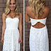 Strapless ladies white lace dress fashion inspiration for summer 2014 