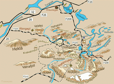 Esquema gráfico del área de Landmannalaugar