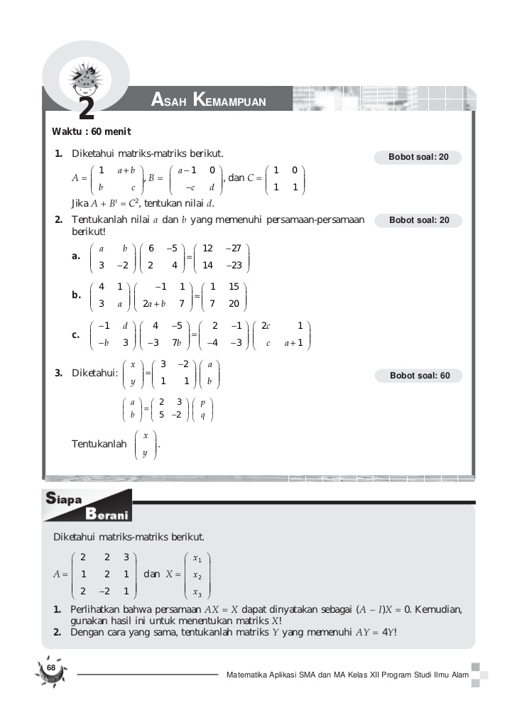 Advertise Online Matematika Smk Kelas Xii Bab 3 Matrik