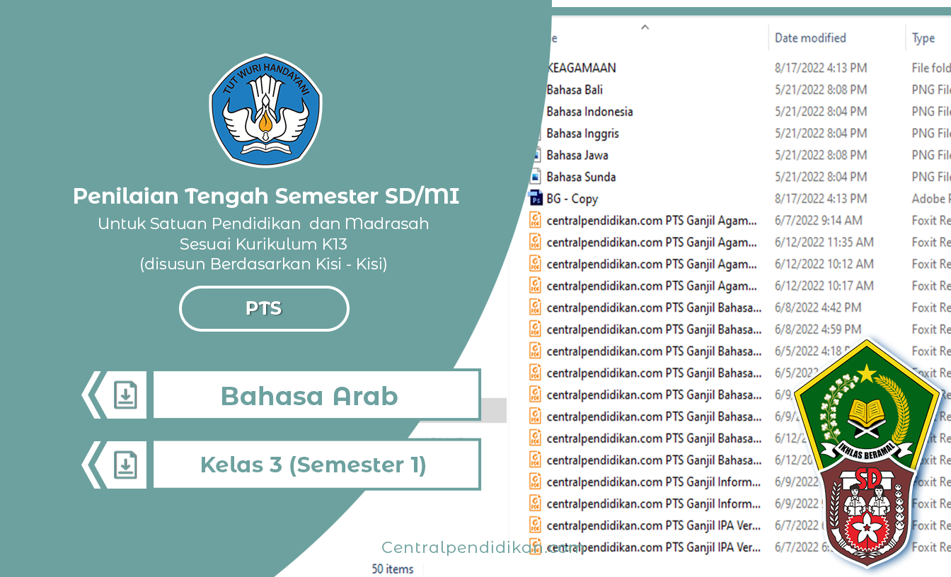 Contoh Soal PTS Bahasa Arab Kelas 3 Semester 1 2022 (Ganjil)
