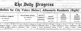 Charlottesville election 1969 sample ballot Daily Progress