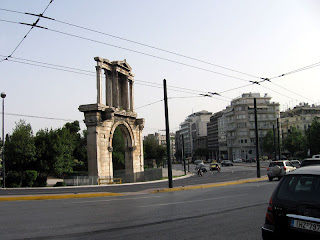 Hadrian's Arch in downtown Athens, Greece